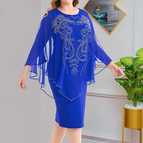 Fit a Flare Dress Women 2023 Lady Lady Elegant Tricô Lace Cape Dress Plus Size Moda Printing Summer Womens Summer