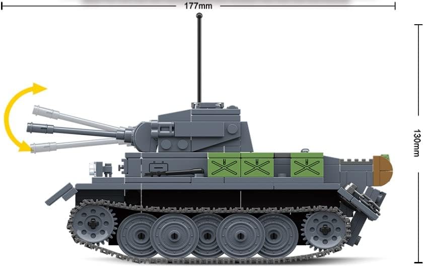 Panzer II do general Ausf L Luchs Blocos de construção 503 Piece Modular Building Block Conjunto compatível com a marca WW2 Blocos
