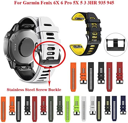 Bneguv 26mm 22mm Silicone Redunda de pulseira rápida para Garmin Fenix ​​7 7x 6x 6x Pro 5x 3 3HR EasyFit WatchBand para Garmin