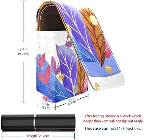 Caixa de batom oryuekan com espelho bolsa de maquiagem portátil fofa bolsa cosmética, plantas tropicais folhas modernas