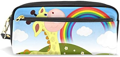 Bolsa de girafa e arco -íris de girafa unicey Mulheres maquiagem PU PUL