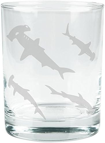 Hammerhead Sharks Sharks School Grava de vidro de vidro Clear Glass Standard One Tamanho