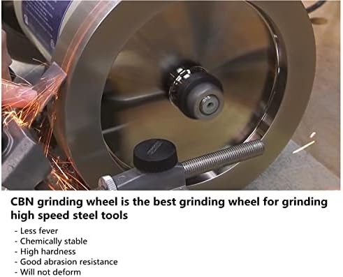 Roda de moagem CBN de 8 polegadas de UF-Sharp, 80 de 8 polegadas 180, 8 dia x 1 de largura x 5/8 Bore （Corpo de alumínio） para afiar ferramentas de aço de alta velocidade 、 Ferramentas de rotação de madeira