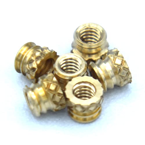 [J&J Products] Brass Insert Iub-256, 2-56 cônico, através de tigros, 3,6 mm OD, comprimento de 2,9 mm, inserções de estacas de calor,