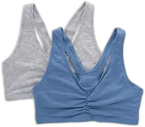 Hanes Womens X-TEMP Wireless Bra Pack, sutiã de pulôver esticado, sutiã de racerback de baixo impacto, 2 pacote