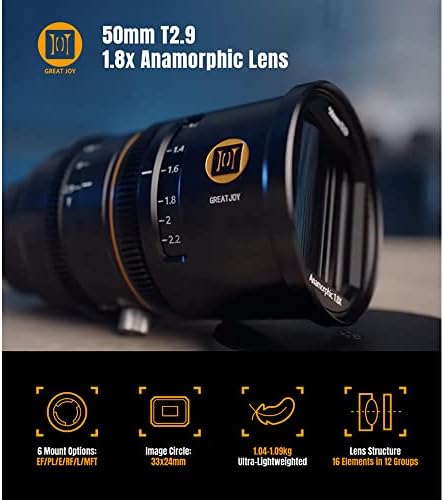 Grande alegria 50mm T2.9 1,8x Lens de cinema anamórfica de lentes