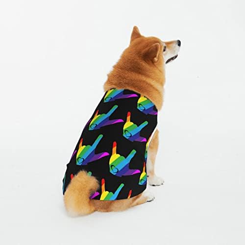 Camas de animais de estimação de algodão LGBT-GAY-PRIDE-PURPO RAINBOW Costumes de cachorro Pijamas de cão macacão macacão de cachorro