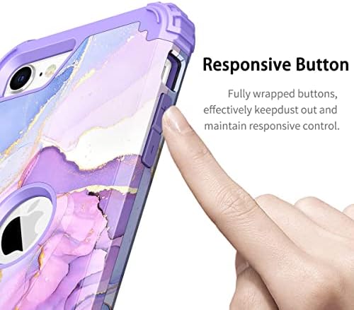 Hekodonk para iPhone SE 2022/2020 Caixa, proteção de choque pesada Proteção à prova de choque de plástico duro+case de proteção híbrida