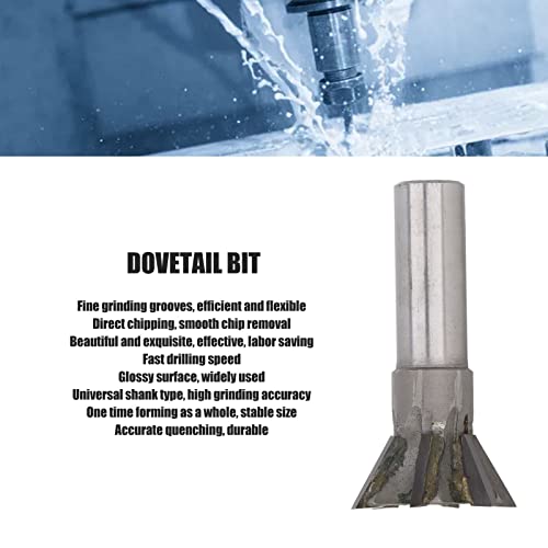 Cortador de Dovetail, 6 Flute Dovetail Cutter de 60 graus Universal 45mm DIA Haste reta para corte