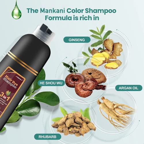 MEIDU Hair Dye Shampoo Vinho Vermelho 3 em 1 para mulheres/capilar grisalho ingredientes naturais de amônia 500ml