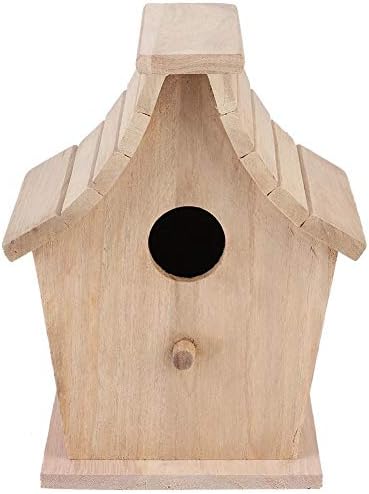 Caixa de criação de pássaros, caixa de criação de casas de pássaros de madeira, pendurando suprimentos para animais de estimação