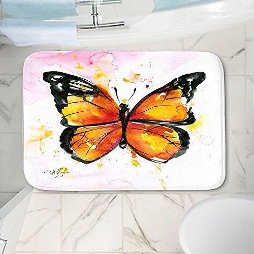 Dianoche projeta banho de espuma de memória ou tapetes de cozinha por Kathy Stanion Monarch Butterfly, grande 36 x 24 em