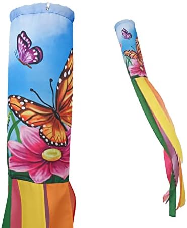 Madrona Brands Garden Butterfly Windsock | Decoração durável ao ar livre de suspensão ao ar livre | Quintal, jardim, pátio, casa e