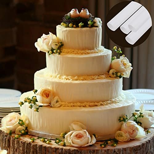 Mukchap 60 pacote de 6 polegadas bolo de plástico hastes, hastes de suporte de bolo branco, canudos redondos, bolo de bolo oco de 0,75 polegada de diâmetro para empilhamento e suporte bolo de camada