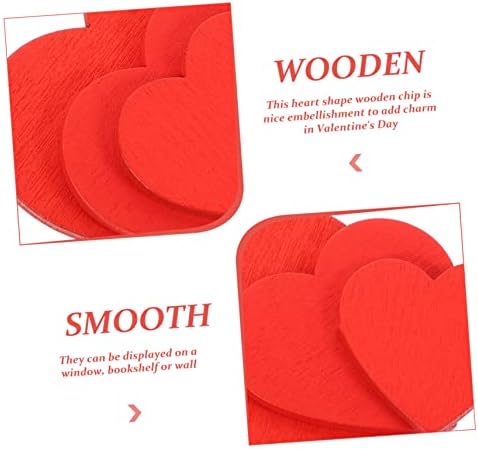 Didiseaon 90 PCs Red Love Love Wood Mesa de jantar Decoração Decoração de casamento Decoração de casa vermelha pendurada