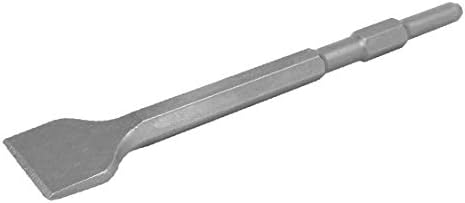 X-Dree 280mm de 11 polegadas de 11 polegadas de 50 mm de largura redonda de perfuração redonda de perfuração cinza cinza plano (280 mm 11 pulgadas longitud 50 mm ancho metal caña redonda spline plano cincel grris gris gris