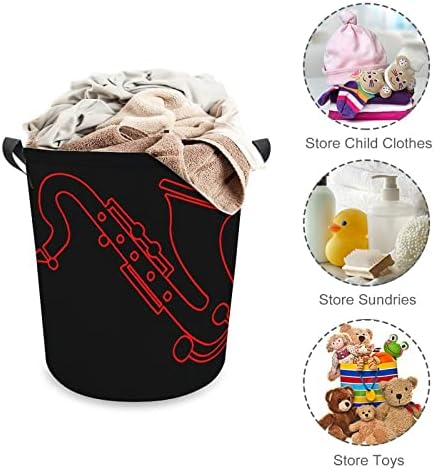 Bolsa de cesta de lavanderia saxofone Bolsa de lavagem de lixo de lavander