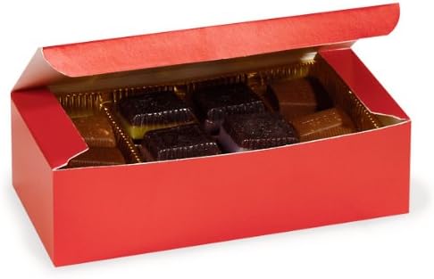 Pacote de 100, caixas de doces vermelhos sólidos 1 lb 7 x 3,5 x 2 1 caixas de PC feitas nos EUA para doces / finos