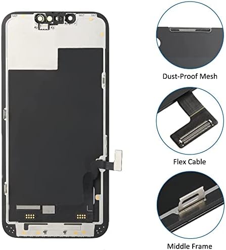 Tela Fixerman LCD para iPhone 13 Substituição de tela 6,1 polegadas, 3D Touch Digitalizer Frame Montagem com ferramentas