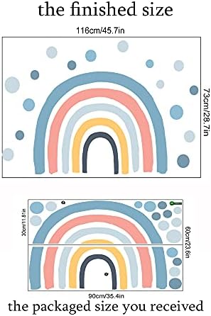 Buerhomie colorida adesivos de parede de arco -íris, decoração de parede de ponto para garotas garotas da sala de aula