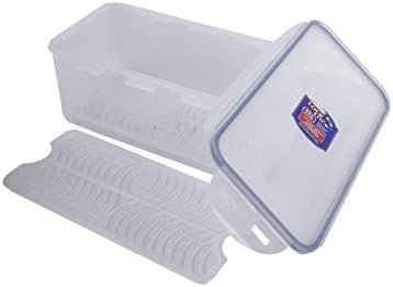 Lock & Lock Airtight Rettangular Storage Storage Recipiente com bandeja de drenagem 14 xícaras, 115 onças de fluido