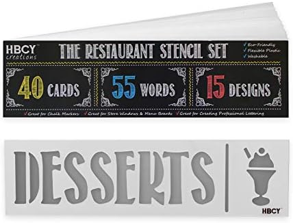 Conjunto de estêncil de restaurante - Crie tábuas de menu deslumbrantes e faça o seu restaurante Menus Pop - ótimo para