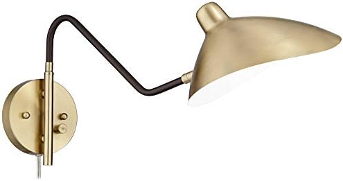 Iluminação 360 Colborne Modern retro swing wall lamp com cordão bronze bronze antigo bronze preto plug-in luminária de
