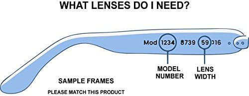 Fix do óculos de sol Ralph Lauren RA5071 Lentes de substituição - Compatível com os quadros Ralph Lauren RA5071 de 59 mm
