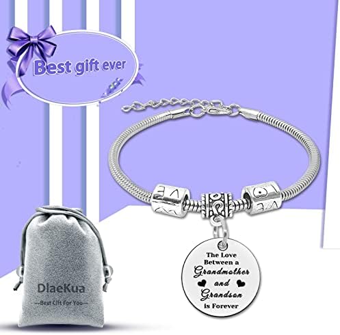 Pulseira de neto de Dlaekua da Vovó Bracelet Gifts for Gravma e neto O amor entre uma avó e neto é para sempre pulseira