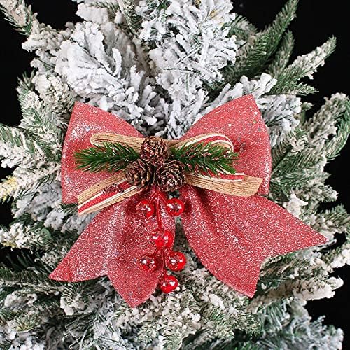 Mini decorações pingente de Natal Tirada de arco de neve Floco de natal