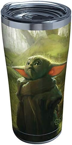 Tervis Triple Walled Star Wars - A Criança Mandaloriana olhando copo de copo isolado mantém bebidas frias e quentes, 20 onças,