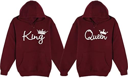 Wainaola King e Queen Hoodies, camisas rei e rainha, capuz de casal rei rainha, roupas de casal combinando