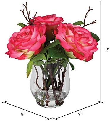 Vickerman 10 Everyday Artificial White Rose in Glass Vas