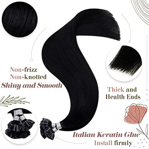 Hetto Black Hair Nano Breads Extensões de cabelo Cabelo Humano reto 20 polegadas 50 fios 50 gramas de cabelo humano real