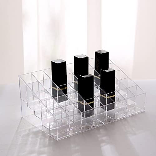 FSCGife 24 Espaços Organizador Lipstic Clear Lisptic Holder Organizador acrílico Organizador Organizador Organizador Cosméticos