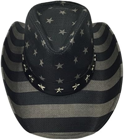 Grinderpunch American Flag USA Cowboy Hat - Homens e mulheres - cinza preto