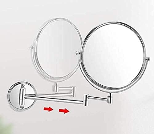 Espelho de maquiagem montado na parede de 360 ​​graus 3x espelho de banheiro espelho de banheiro retrátil espelho duplo