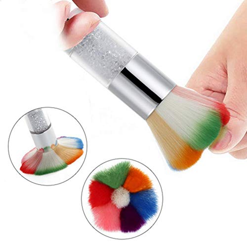 Prancagem de pincel de unhas de unha, removedor de escova de unhas coloridas para acrílico e gel UV Gel em pó de strasss de maquiagem Brilhos de base de artes unhas Brush limpador para maquiagem ou unhas de unhas