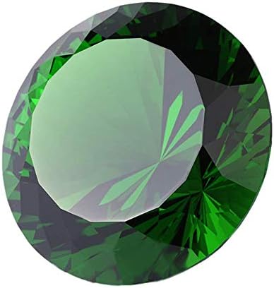 Decoração em forma de diamante de cristal, peso verde de jóias de 60 mm, ideia de decoração de presentes para o Natal, Dia de Ação