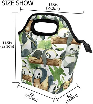 Lancheira de lancheira ALAZA Lunhante congelaável para crianças meninas meninas e homens, panda deixa uma bolsa mais