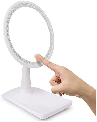 Espelho de maquiagem de espelho cosmético Ataay, espelho de desktop europeu LED espelhado de uma ponta de tapinha de lado HD 360 °