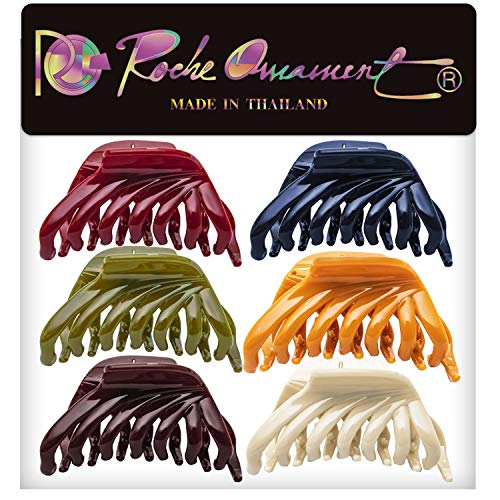 RC Roche Ornamento 6 PCs garras femininas mandíbulas French Barrette Clutcher Cabinete de dentes entrelaçados de hold hold sem pinça