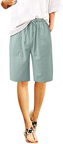 Graphics Bermuda shorts para mulheres shorts de camisa de verão na altura do joelho com bolsos profundos lounge shorts longos