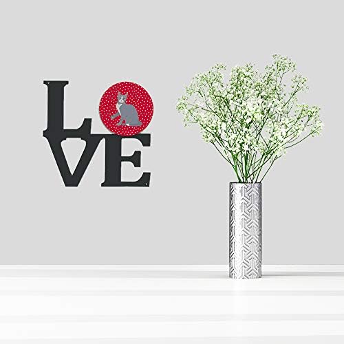 Tesouros de Caroline CK5737WALV American Polydactyl 2 Cat Love Metal Wall Artwork Love,