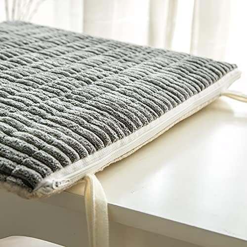 Almofada de pelúcia espessa simples, almofadas de cadeira de jantar com laços de cor sólida de tecido superestimado almofadas