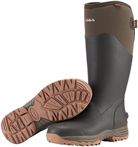 Botas de chuva HEREA para homens, botas de caça à borracha isoladas à prova d'água, Neoprene de 5 mm Botas de trabalho ao