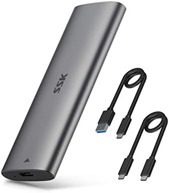 Pacotes SSK M.2 NVME/SATA SSD Gabinete 1 TB SSD externo portátil com velocidade de transferência de 550 MB/s