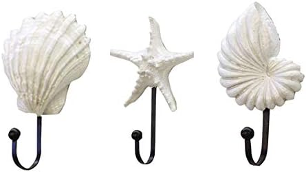 Ganchos de parede ganchos de casaco, ganchos de parede de casca marinho, 3pcs/conjunto de conchas decorativas de conchas