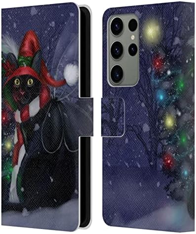 Projetos de capa de cabeça oficialmente licenciados Ash Evans Yuletide Cheer Cats Black Livro de couro Caixa Caixa Caspa