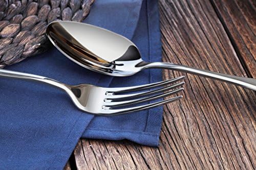 Artaste 56426 Rain 18/10 Tabela de aço inoxidável Grande Spoons e Forks Conjunto, de 6 em cada um, prata